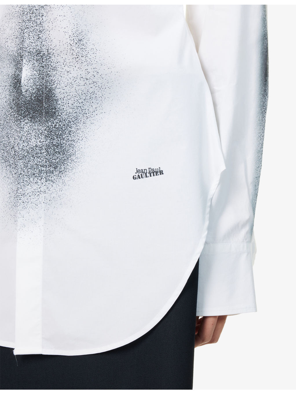 Printed Curved-Hem Stretch-Cotton Shirt - 6