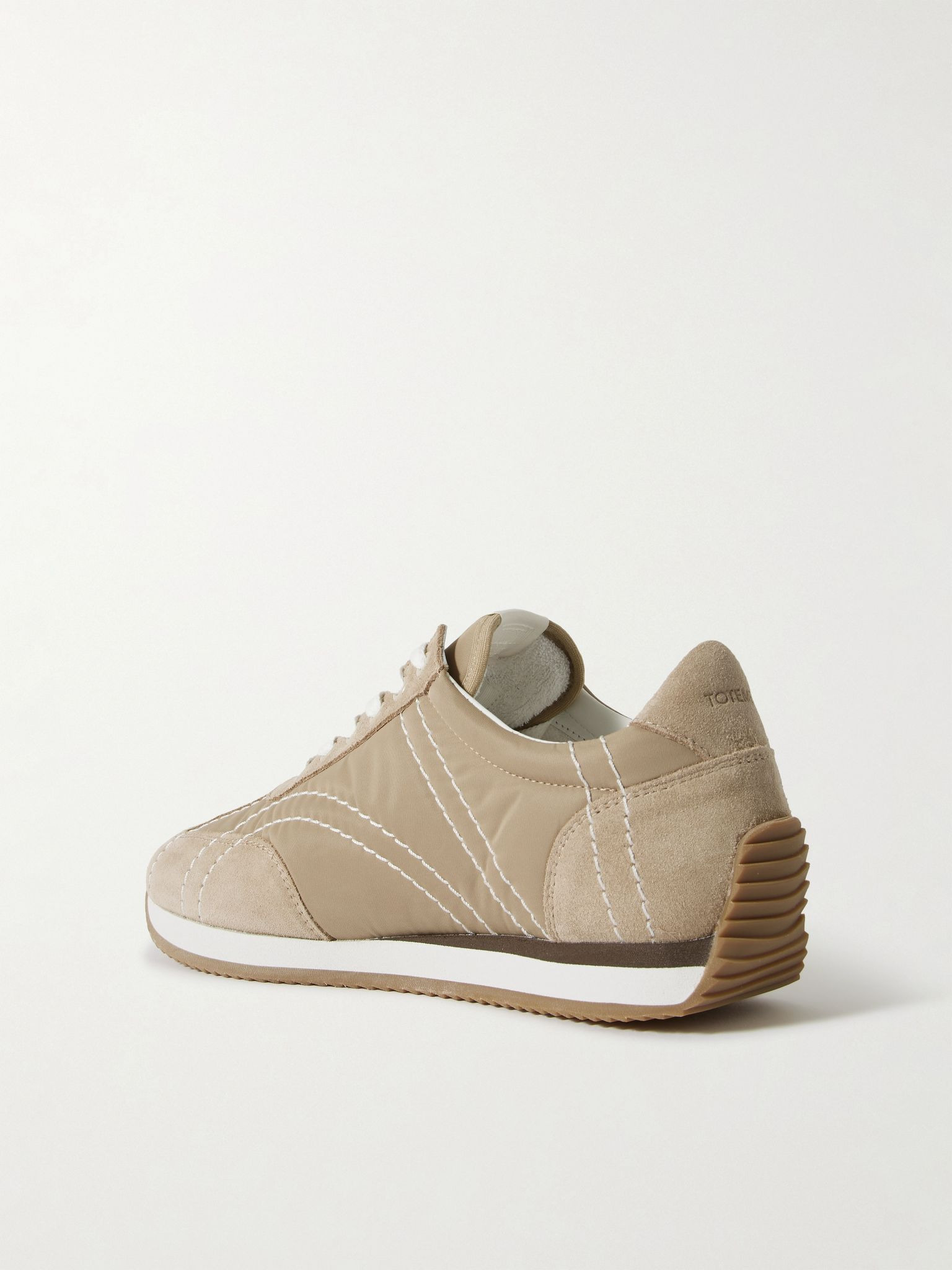 The Sport suede and twill sneakers Beige - 3