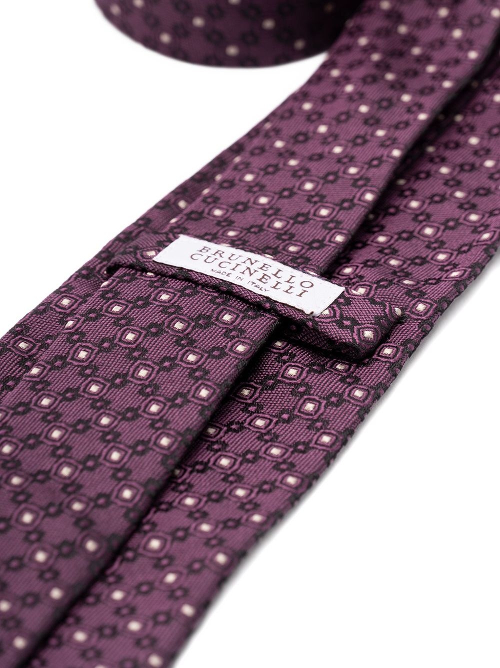 geometric-print silk tie - 2