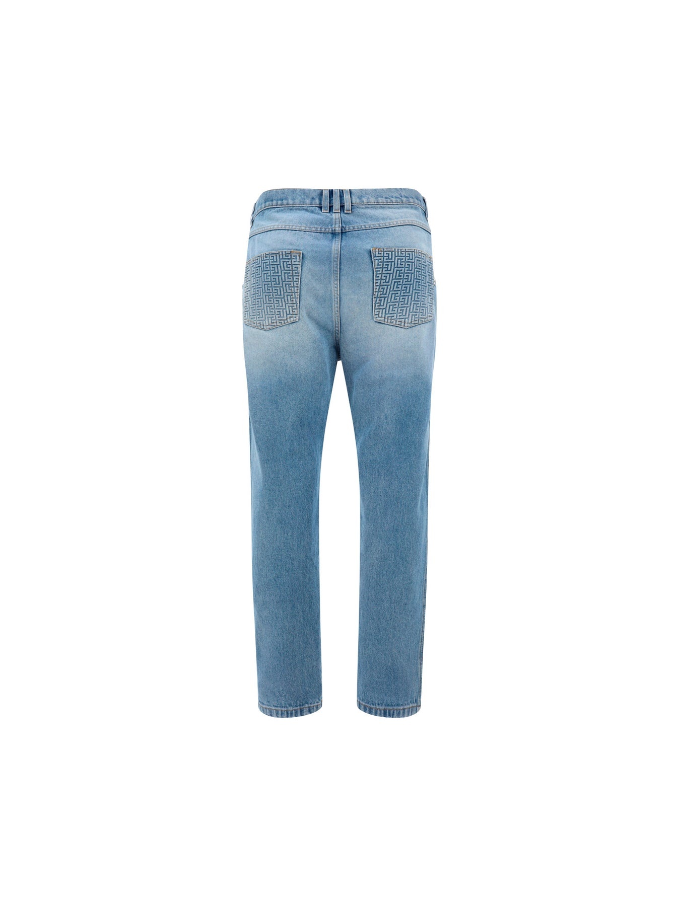 Cotton jeans with embossed monogram on the back - 2