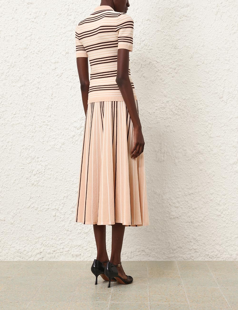 NATURA STRIPE MIDI SKIRT - 4