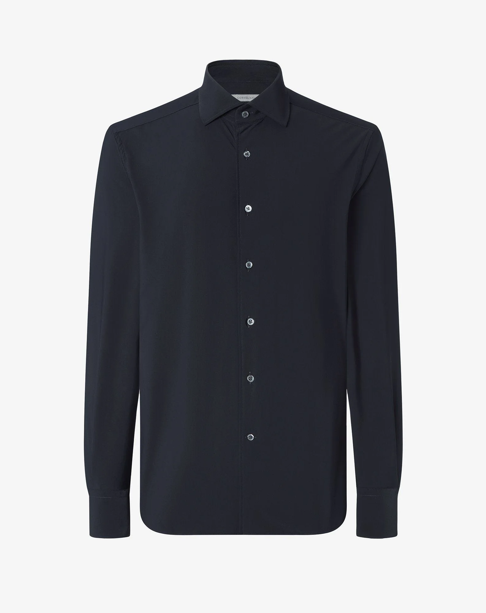Black bi-elastic fabric shirt - 1