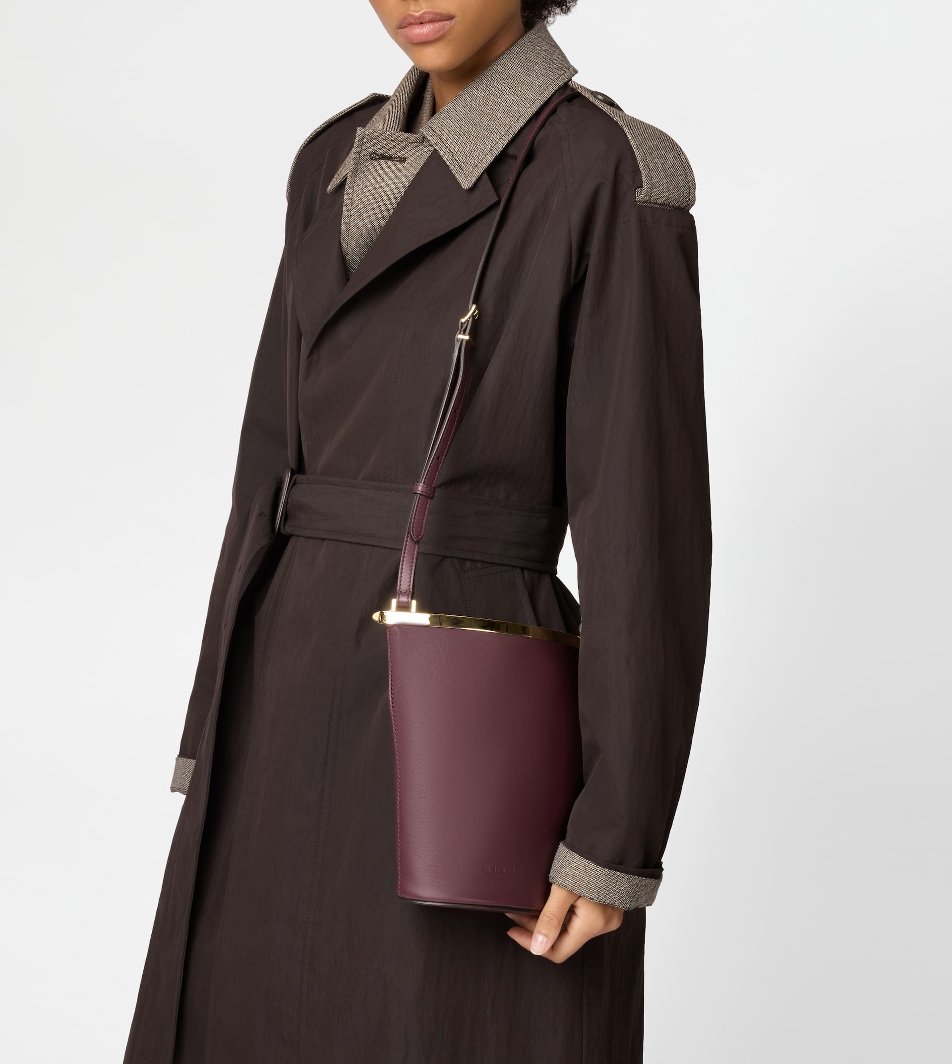 TOD'S MAGENTA BAG BUCKET BAG IN LEATHER MINI - BURGUNDY - 7