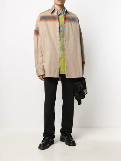 Heron Preston stripe-print button-up shirt outlook