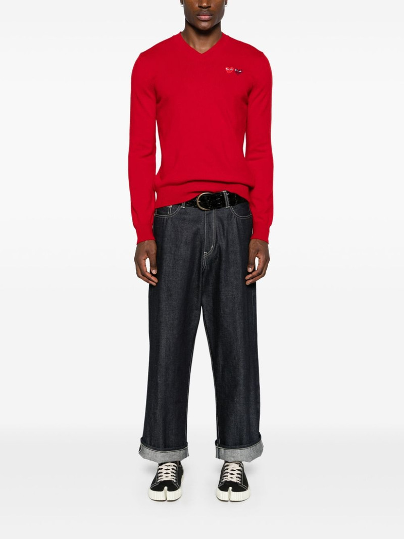 Comme des Garçons PLAY heart-patch wool jumper outlook