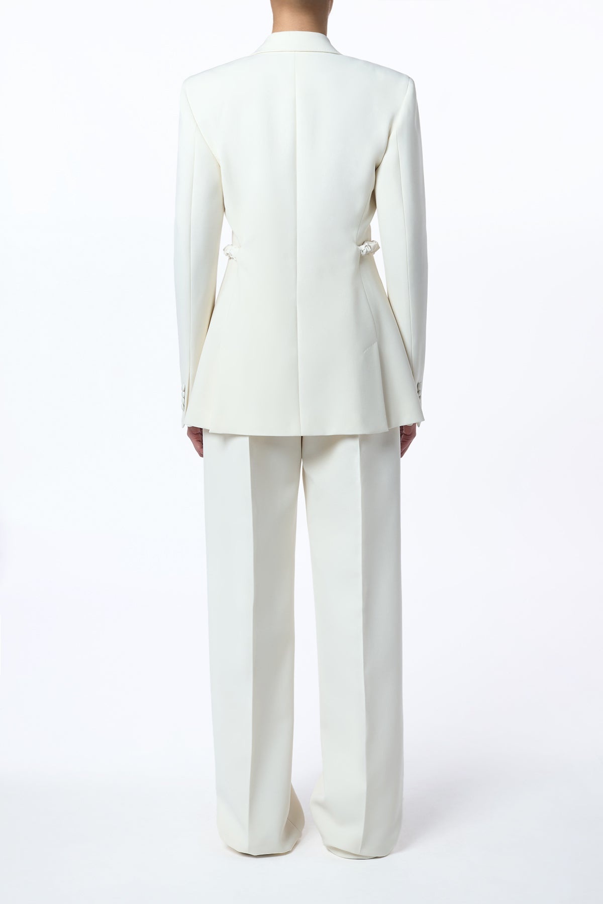 Epona Chain Blazer in Ivory Recycled Virgin Wool - 4