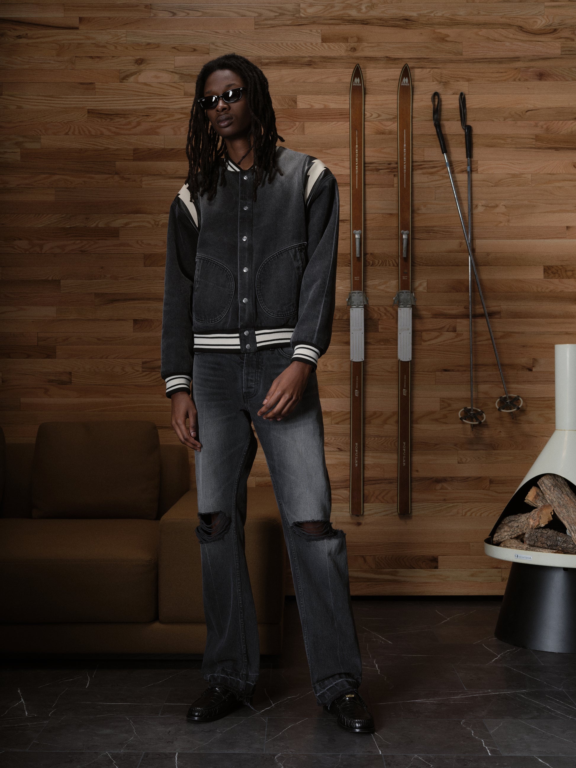 DENIM LIGHTING BOMBER - 9
