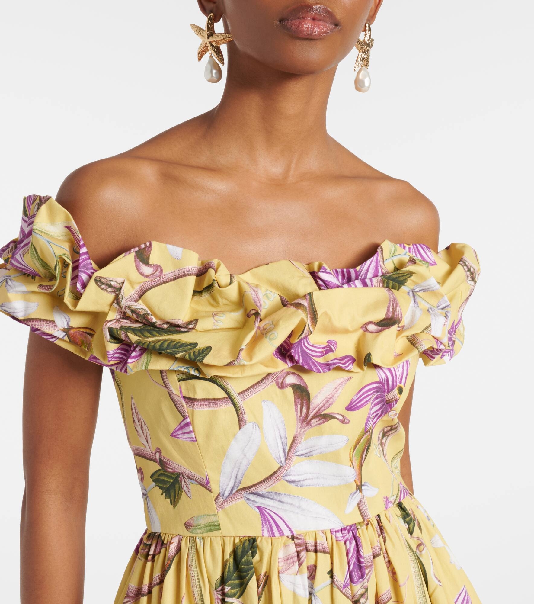 Espliego floral cotton poplin maxi dress - 4