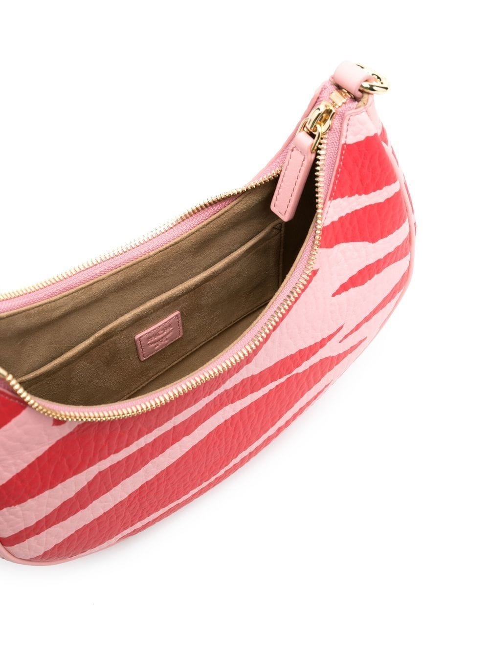 zebra-print leather shoulder bag - 5