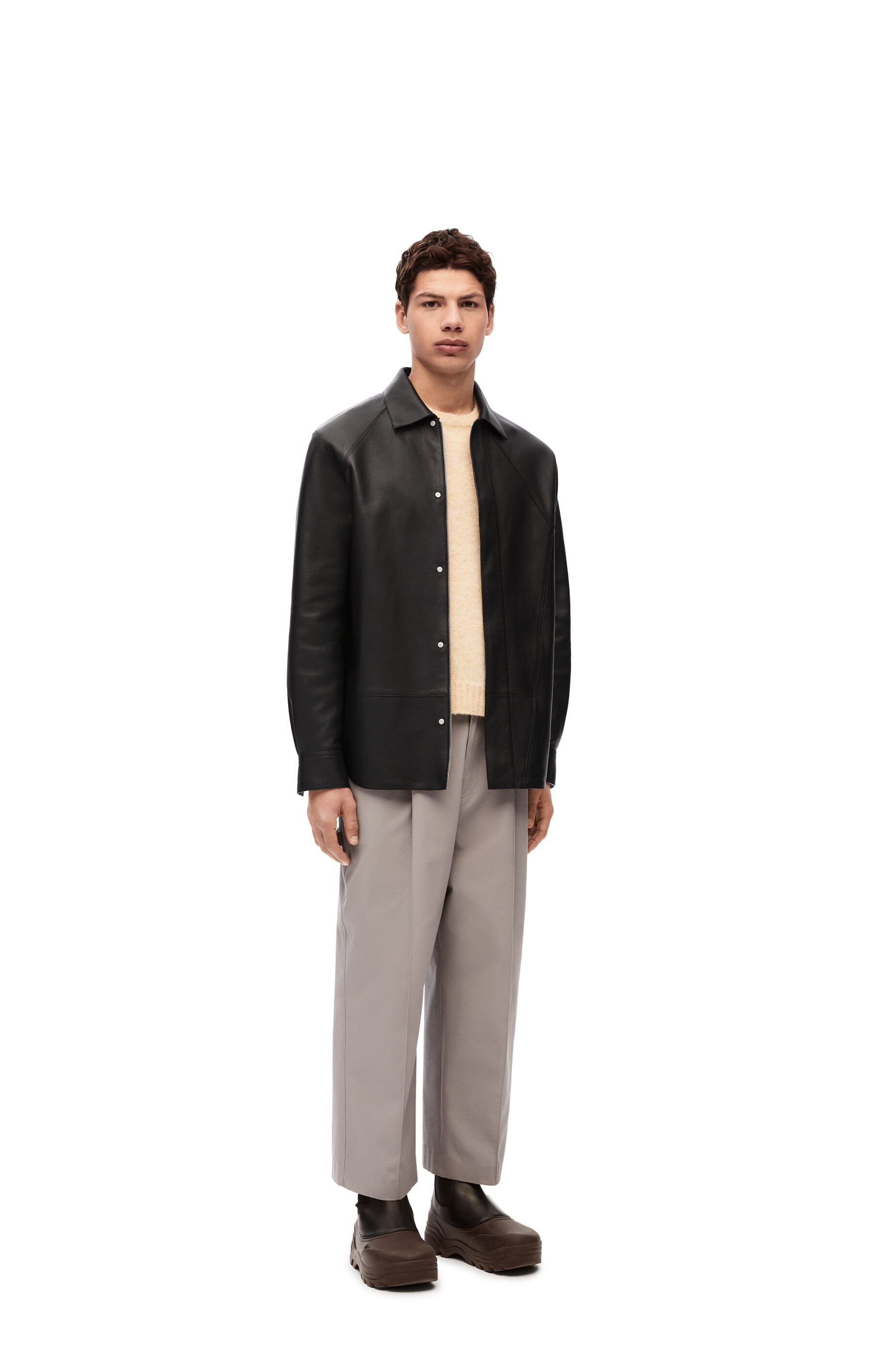 Puzzle shirt in nappa lambskin - 2
