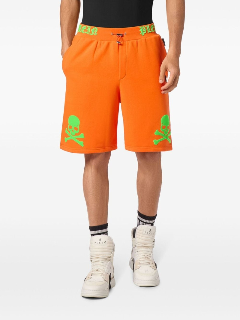 PHILIPP PLEIN logo-print cotton-blend shorts outlook