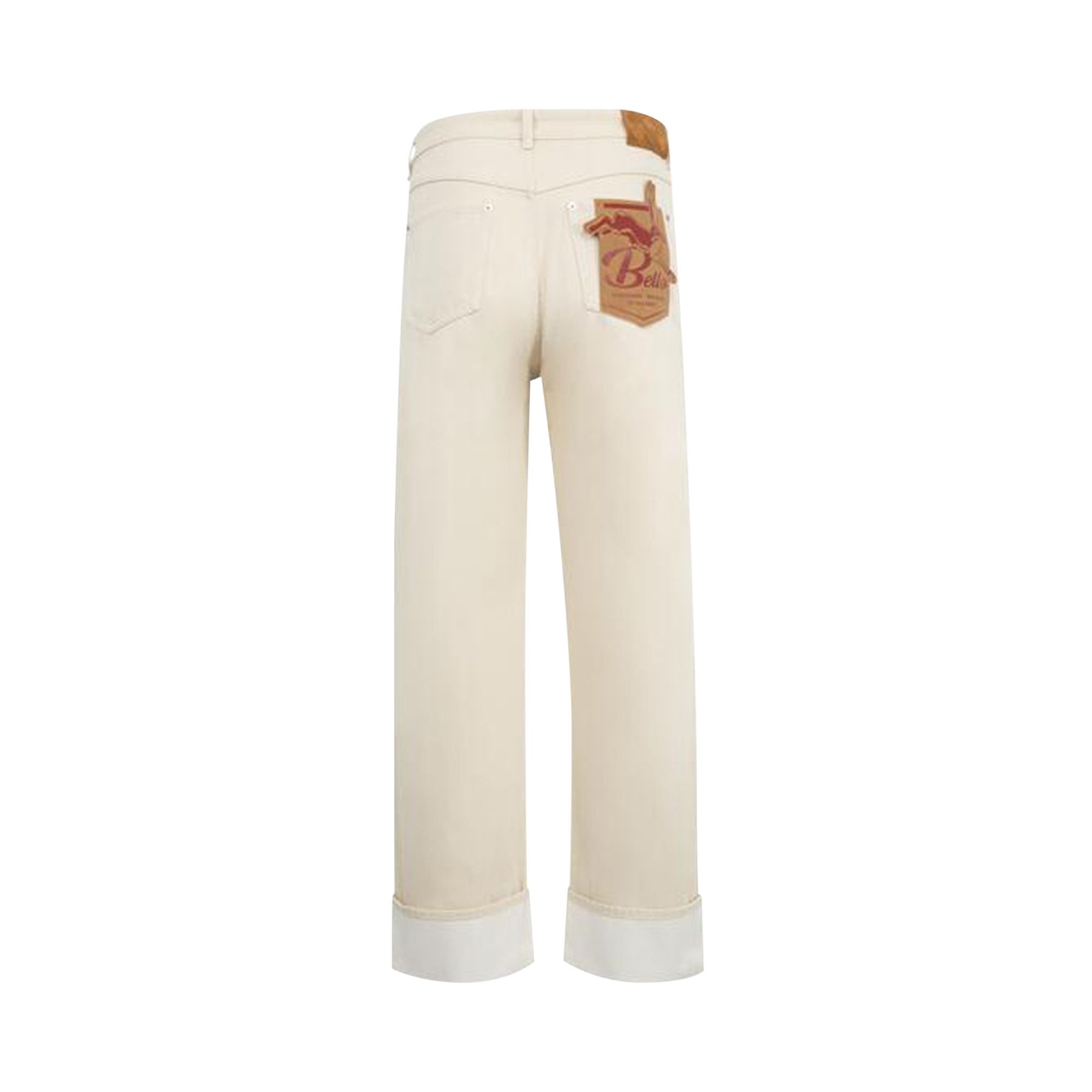 Bottega Veneta Colored Turned Up Jeans 'Pale Meringue' - 2