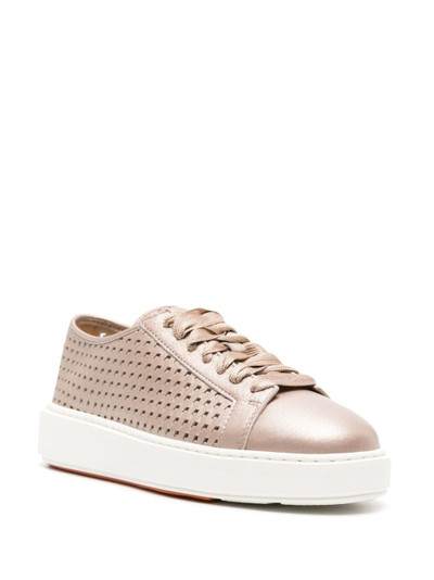 Santoni perforated leather sneakers outlook