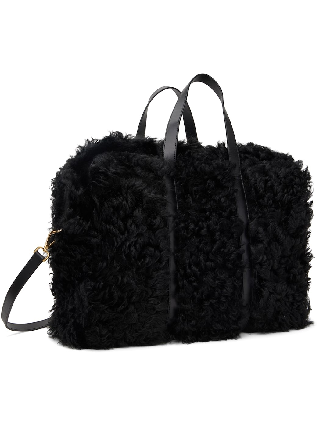 Black Shearling Duffle Bag - 3