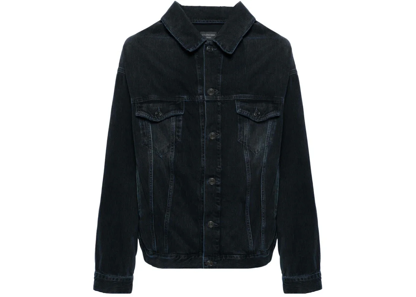 Balenciaga Off Shoulder Jacket Blue/Black - 1
