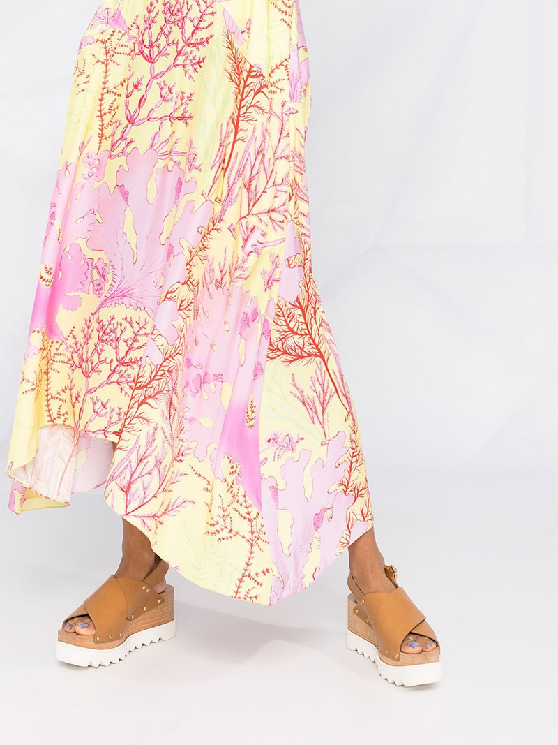 coral-print maxi-dress 5
