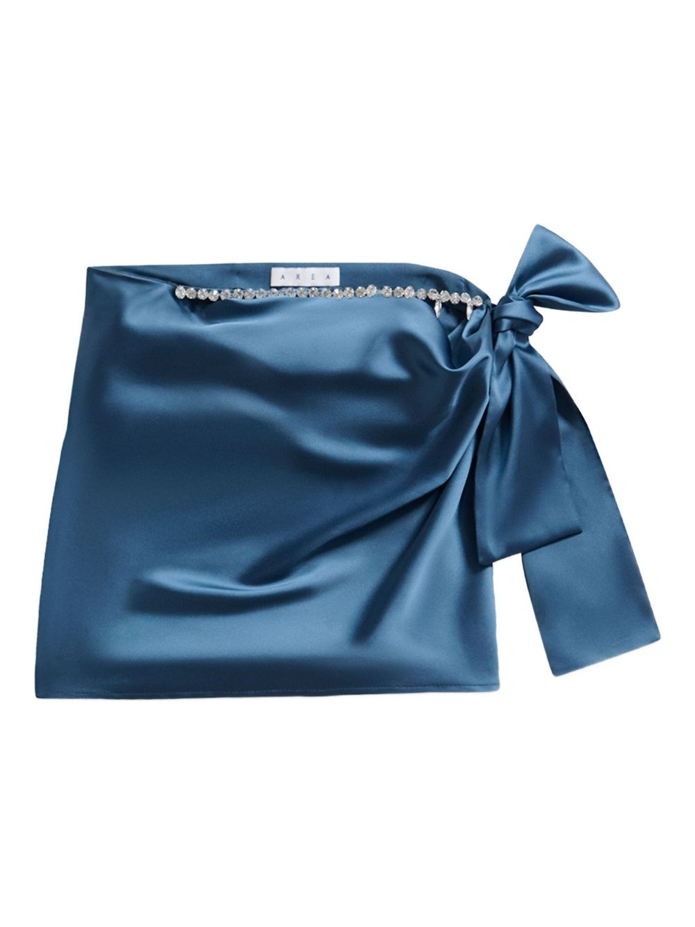 crystal-embellished satin mini skirt - 1