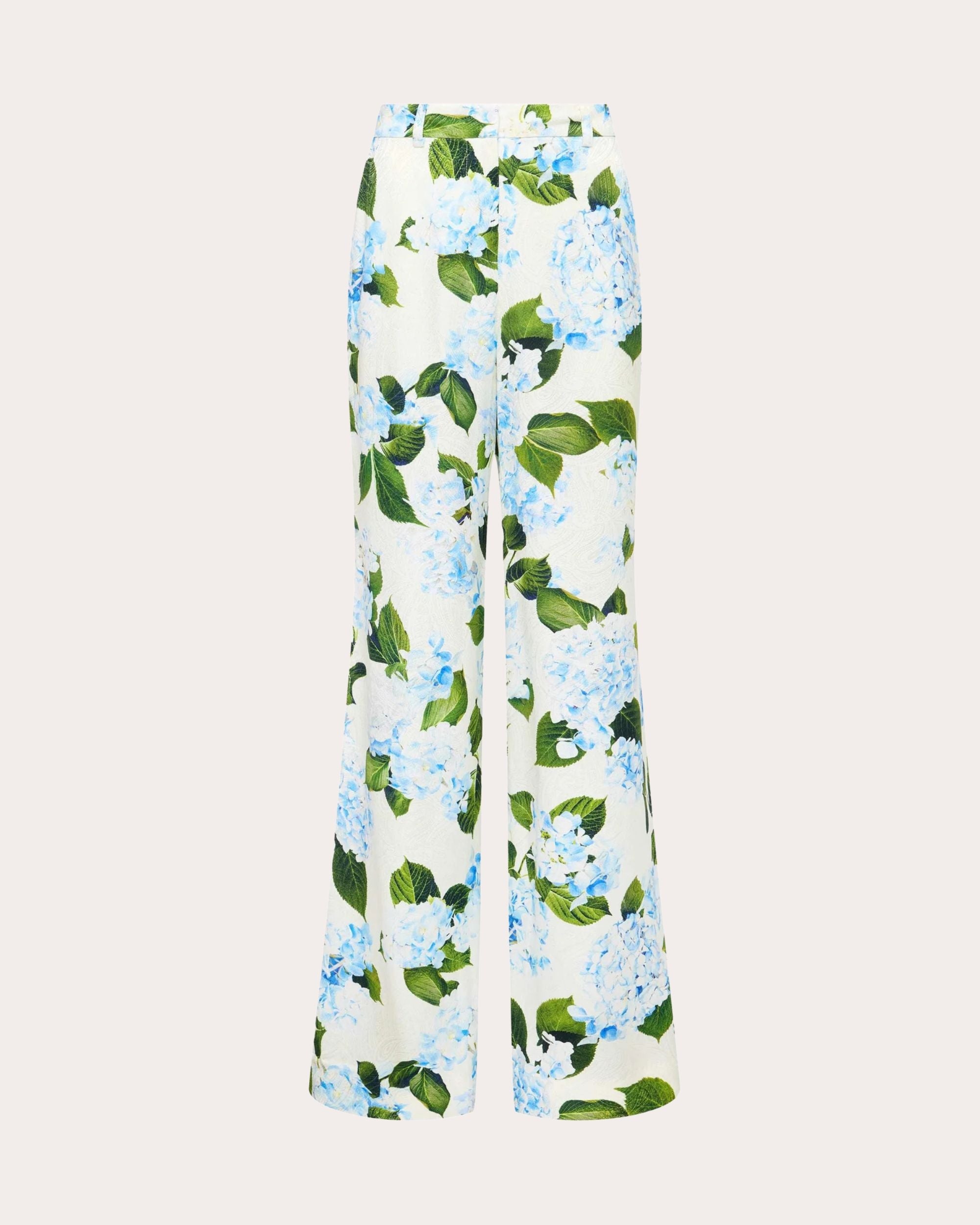 Pilar Satin-Jacquard Wide-Leg Pants - 1