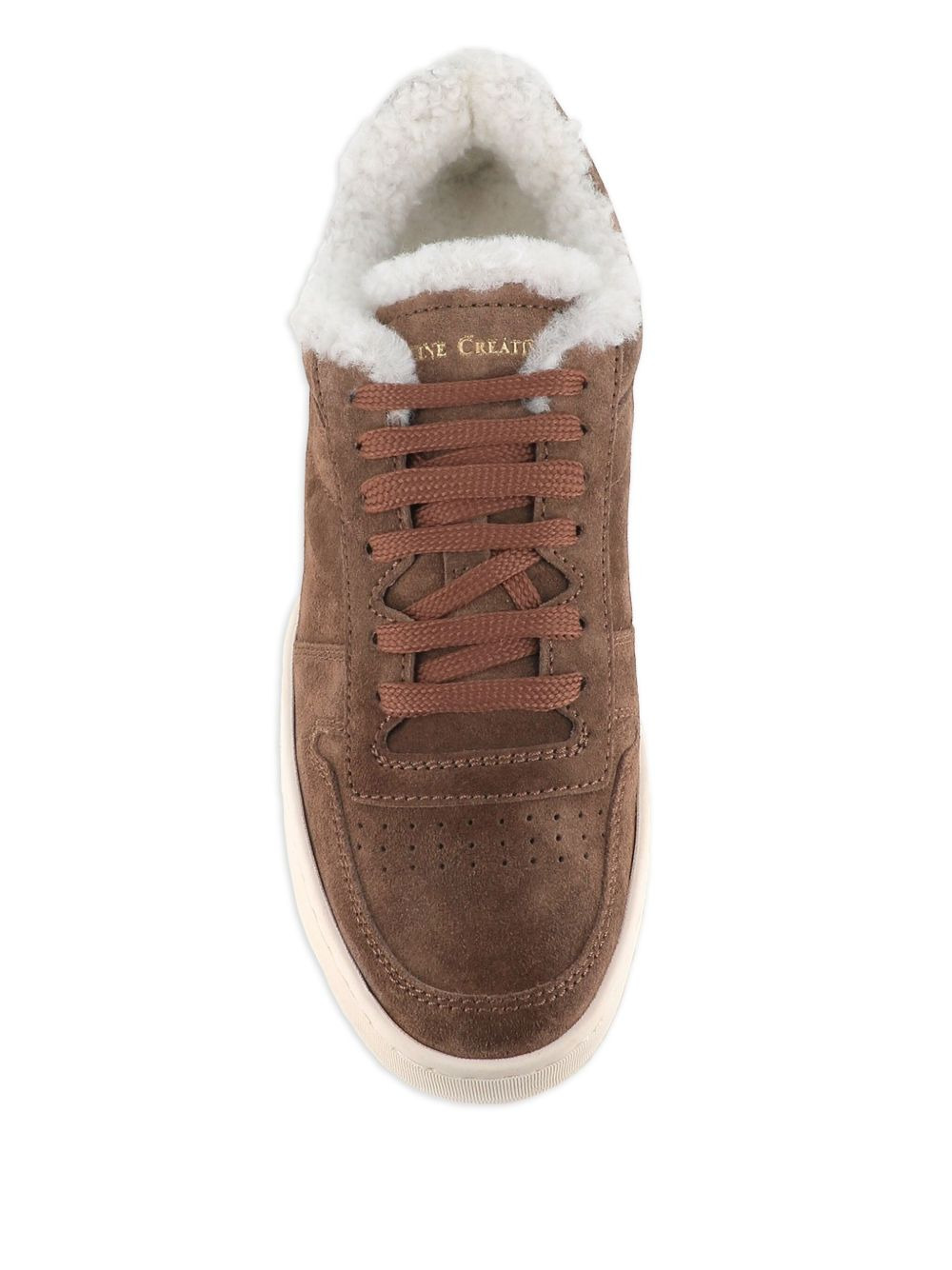 shearling-lining suede sneakers - 5