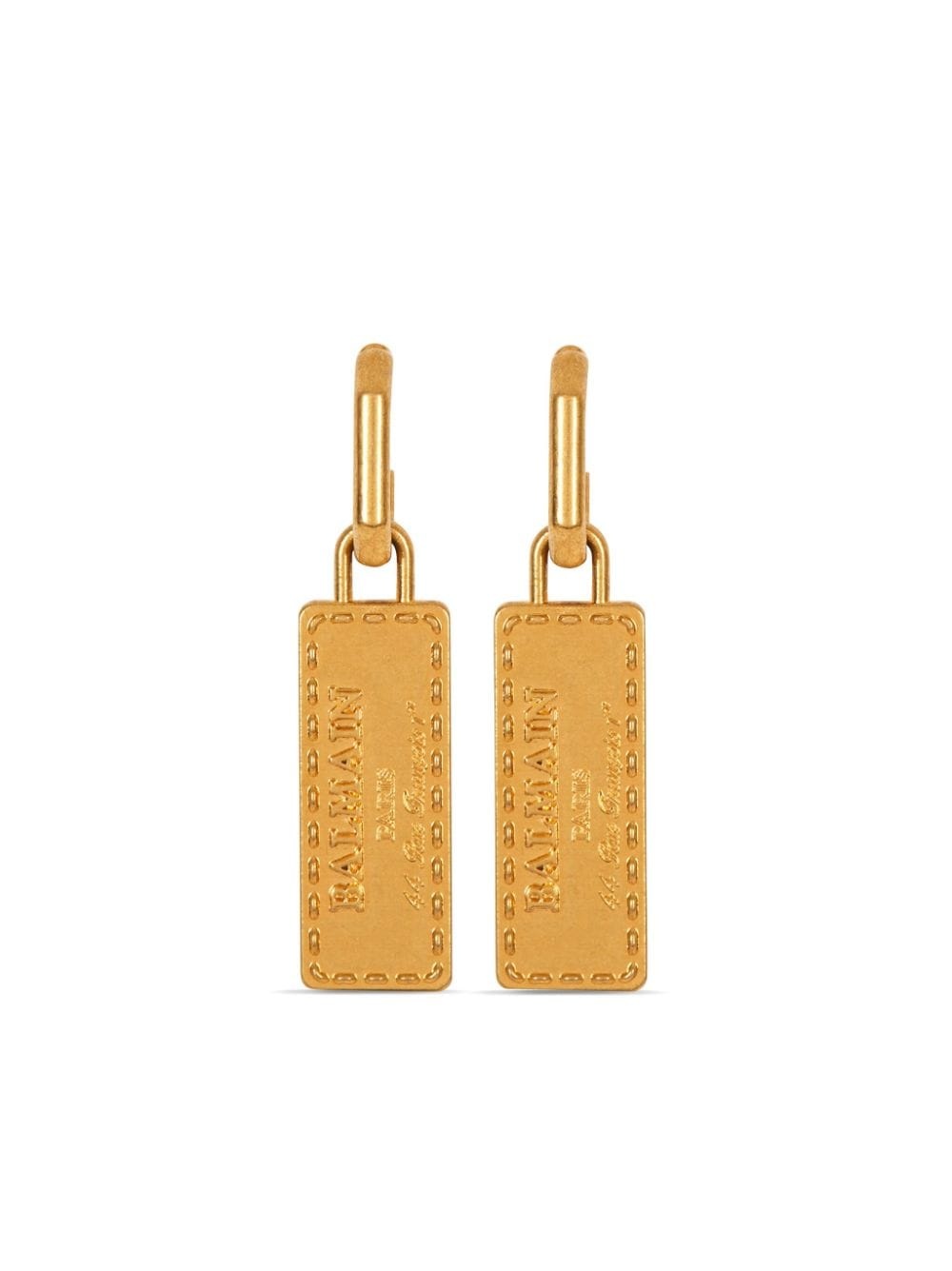 logo-engraved pendant earrings - 1