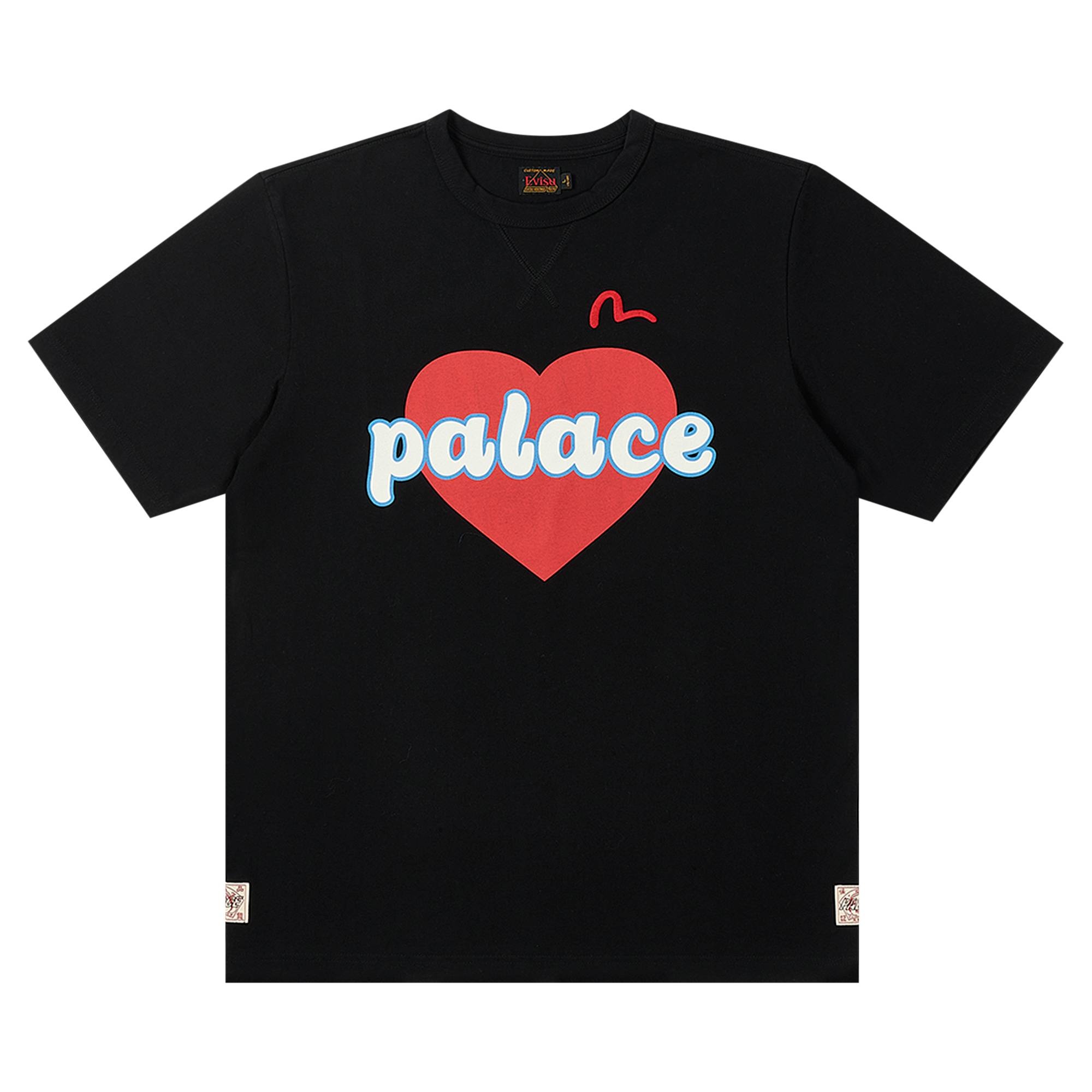 Palace x Evisu Heart T-Shirt 'Black' - 1