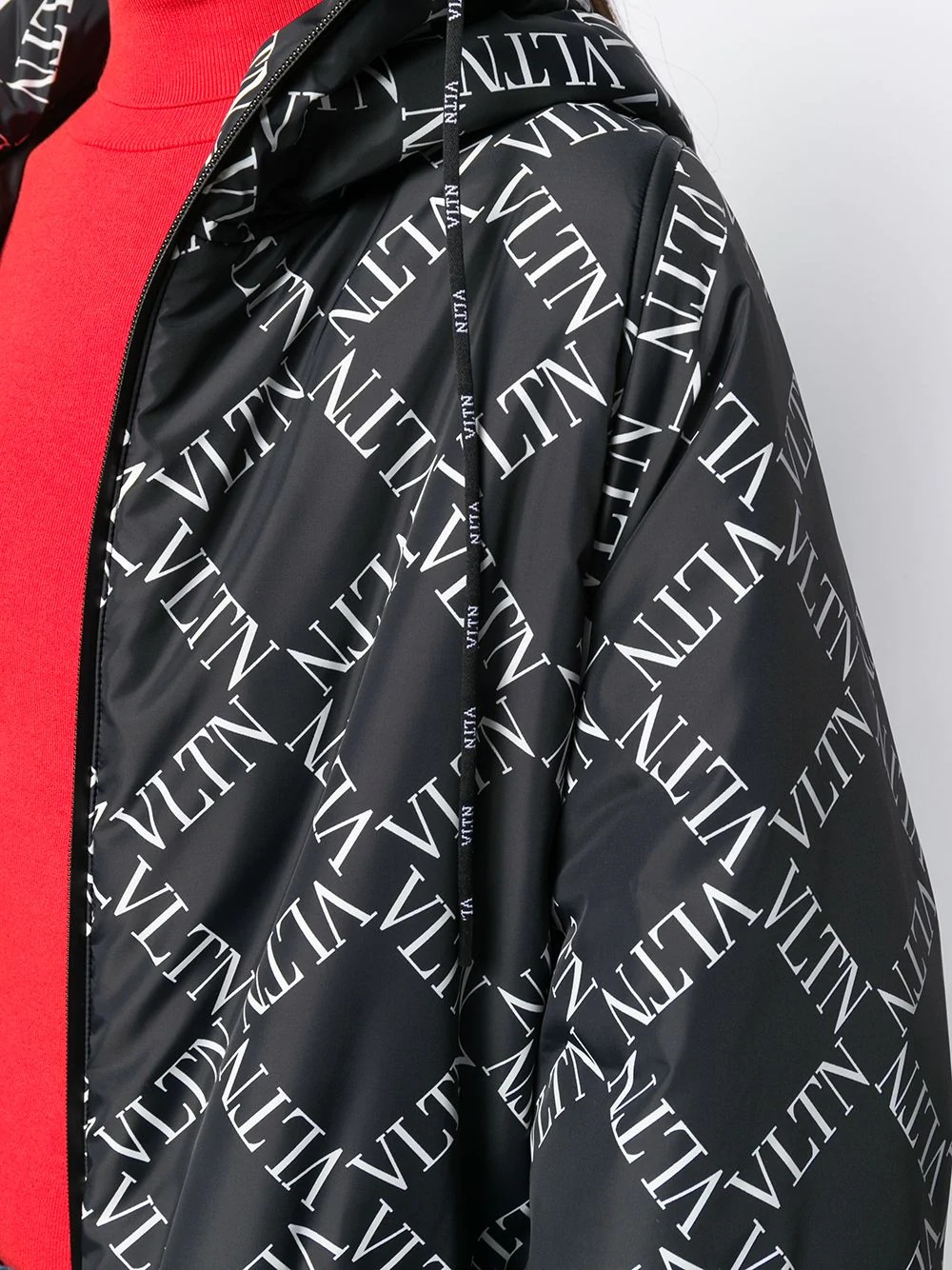 logo print padded coat - 5