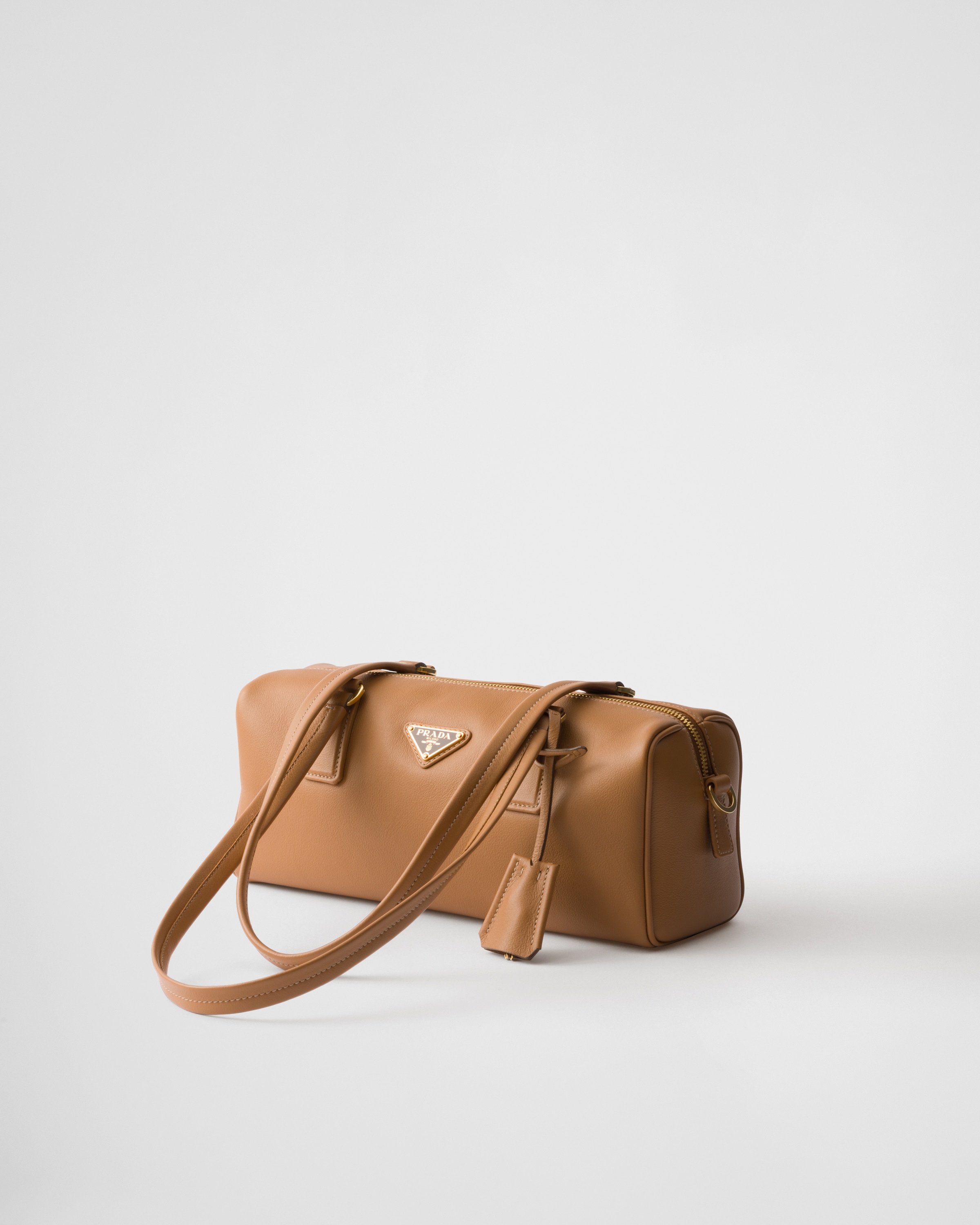 Medium leather top-handle bag with padlock - 2