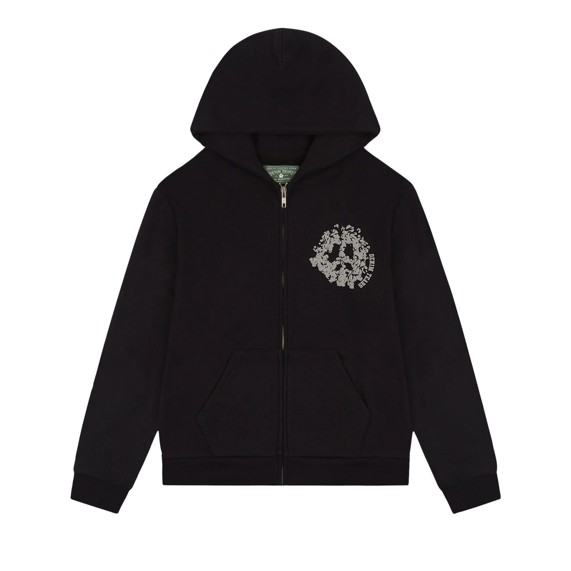 Denim Tears University Zip Hoodie 'Black/Grey' - 1