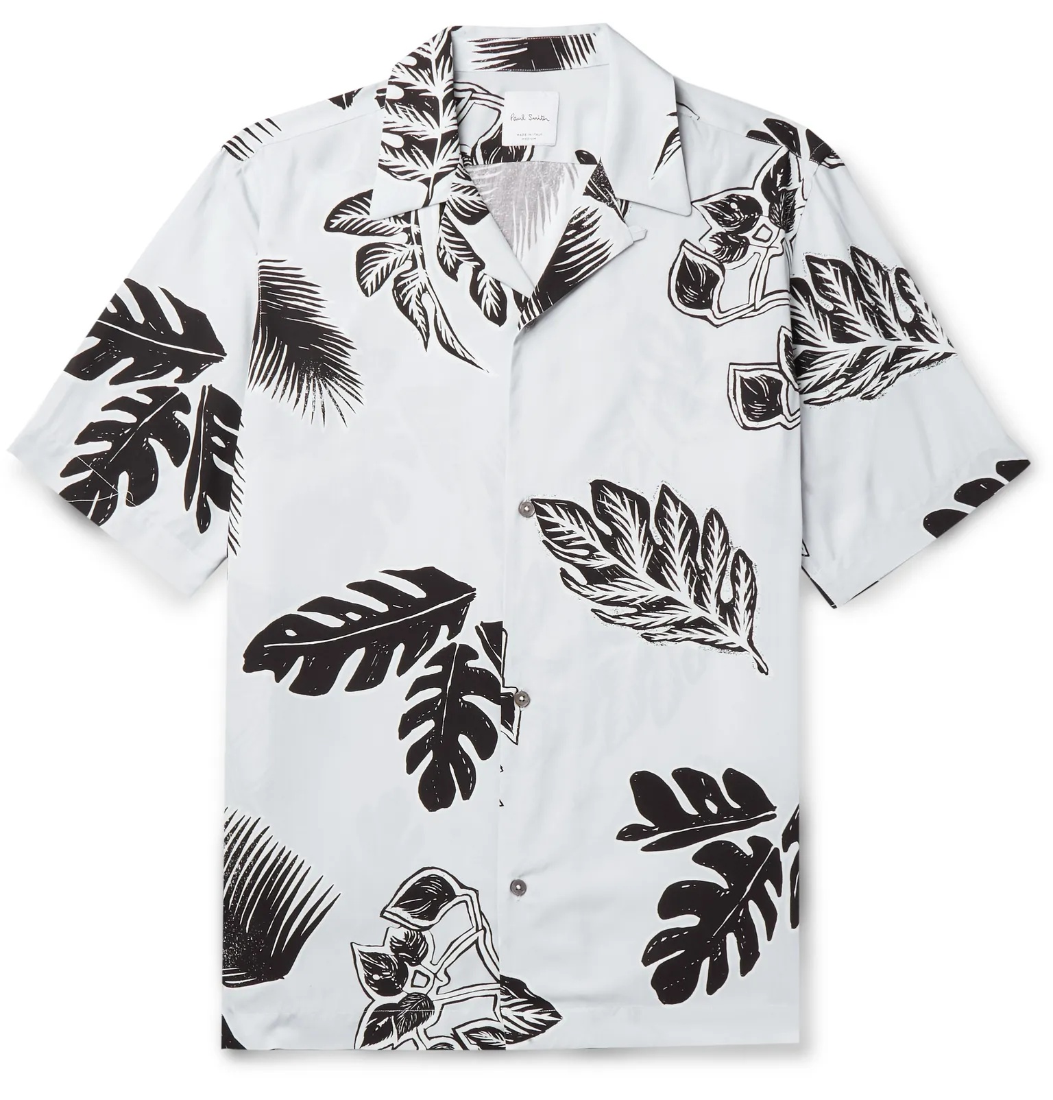 Camp-Collar Printed Woven Shirt - 1