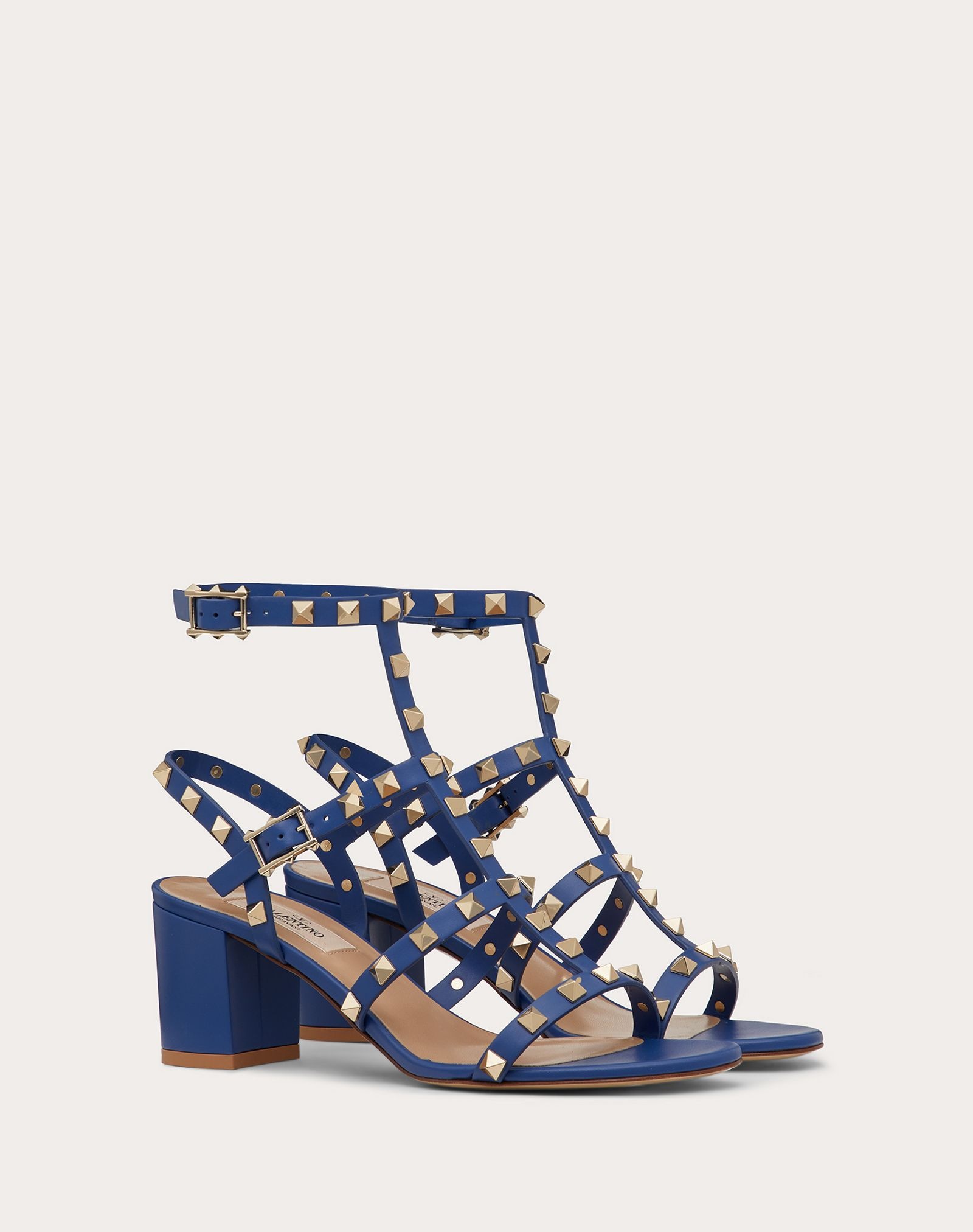 Rockstud Calfskin Ankle Strap Sandal 60 mm - 2