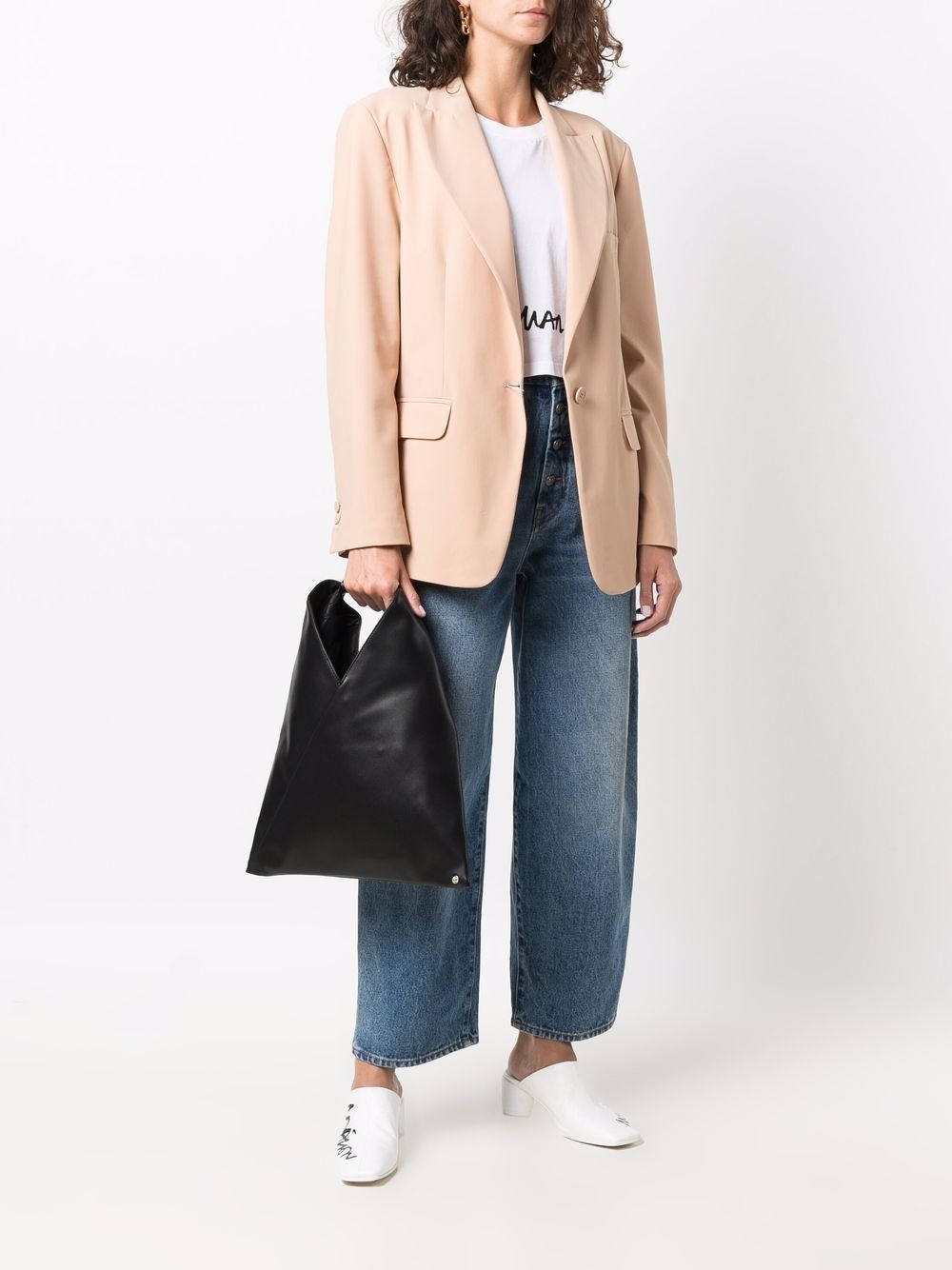 Japanese triangle leather tote bag - 2