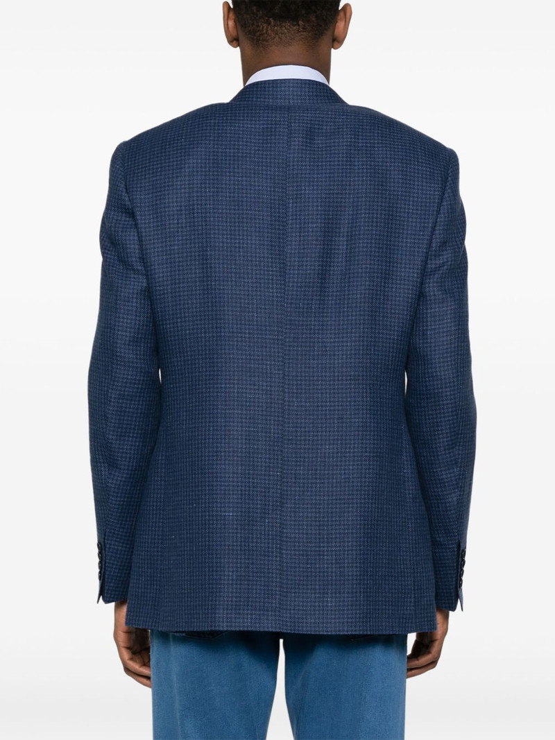 houndstooth linen-blend blazer 4