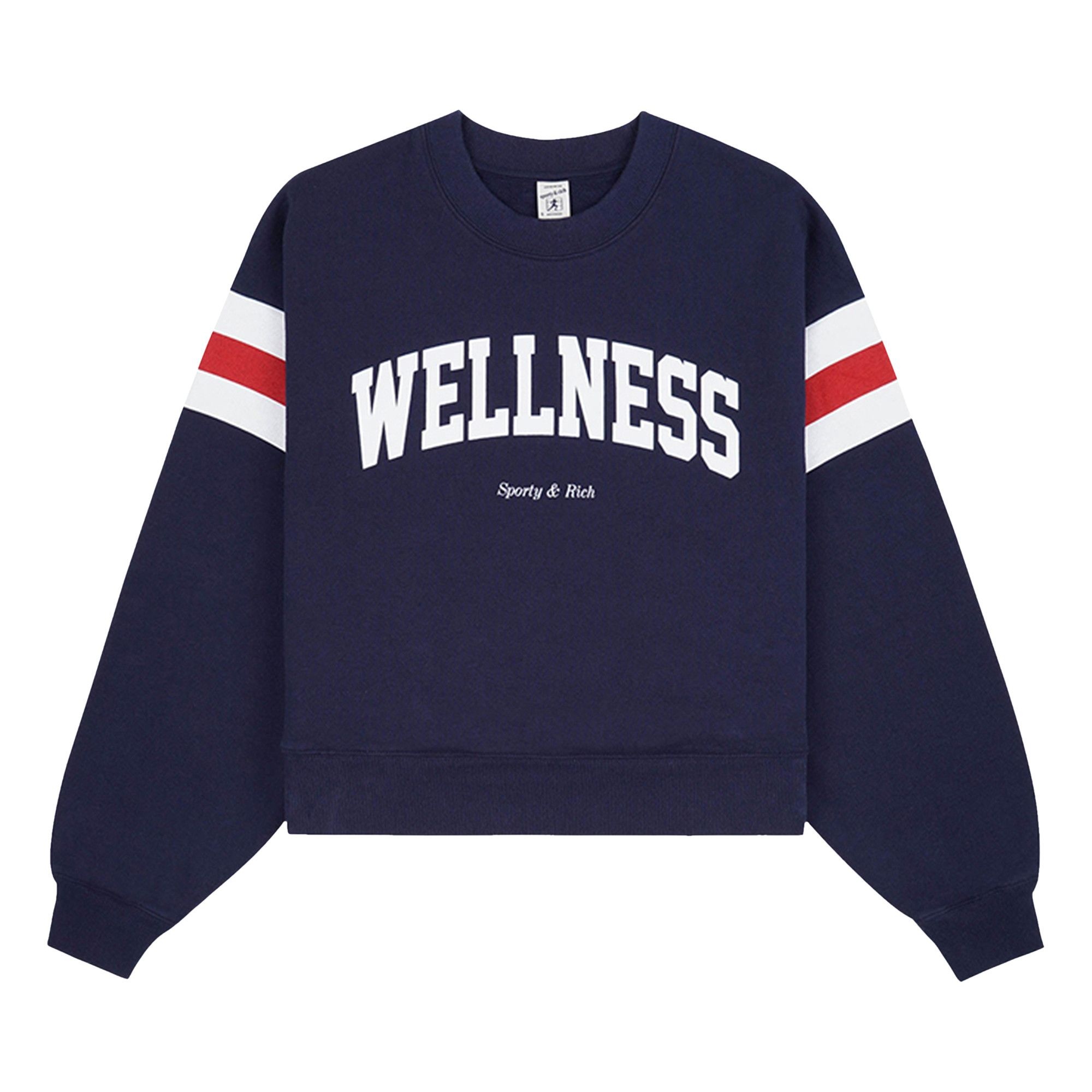 Sporty & Rich Wellness Ivy Rugby Crewneck 'Navy/Bright Red/White' - 1