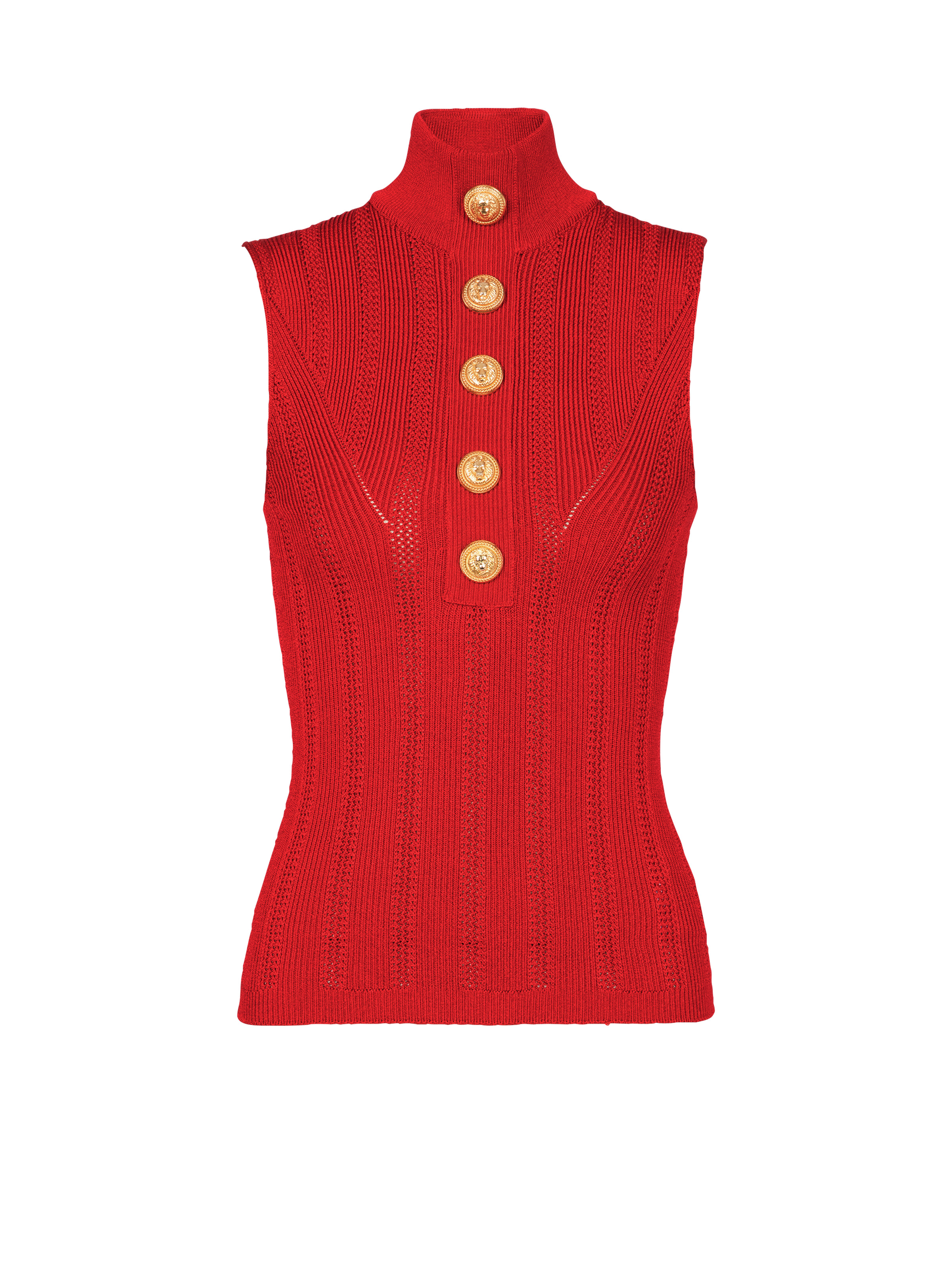 Sleeveless knit top - 1