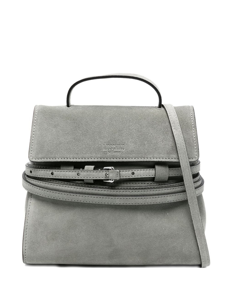 belt-details suede tote bag 1