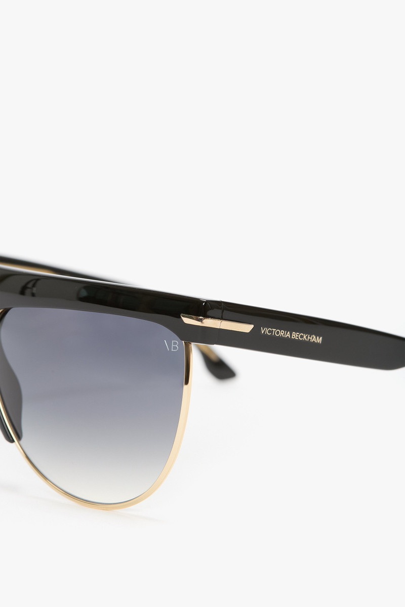 Sculpted Metal And Acetate Sunglasses With Flat Top 4