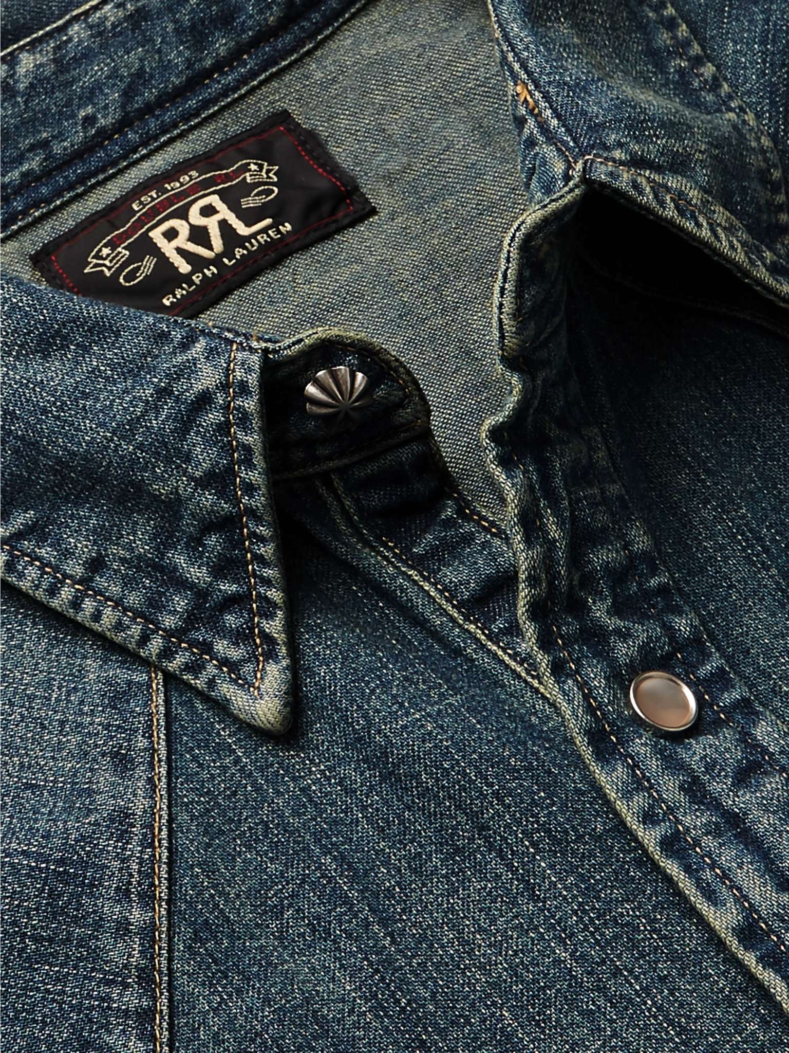 Slim-Fit Denim Western Shirt - 6