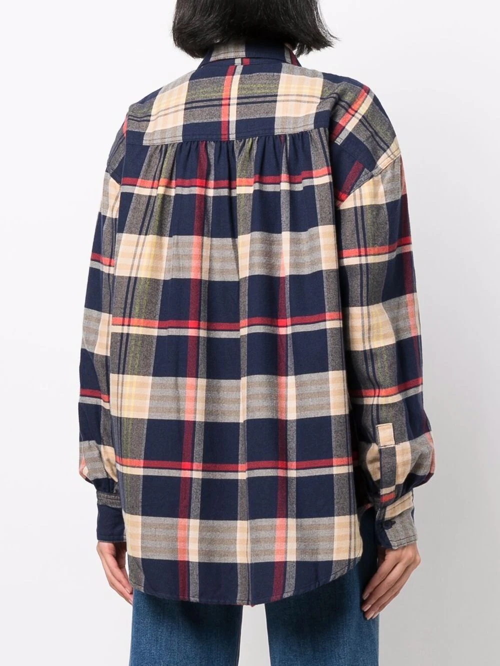 check-print long-sleeve shirt - 4