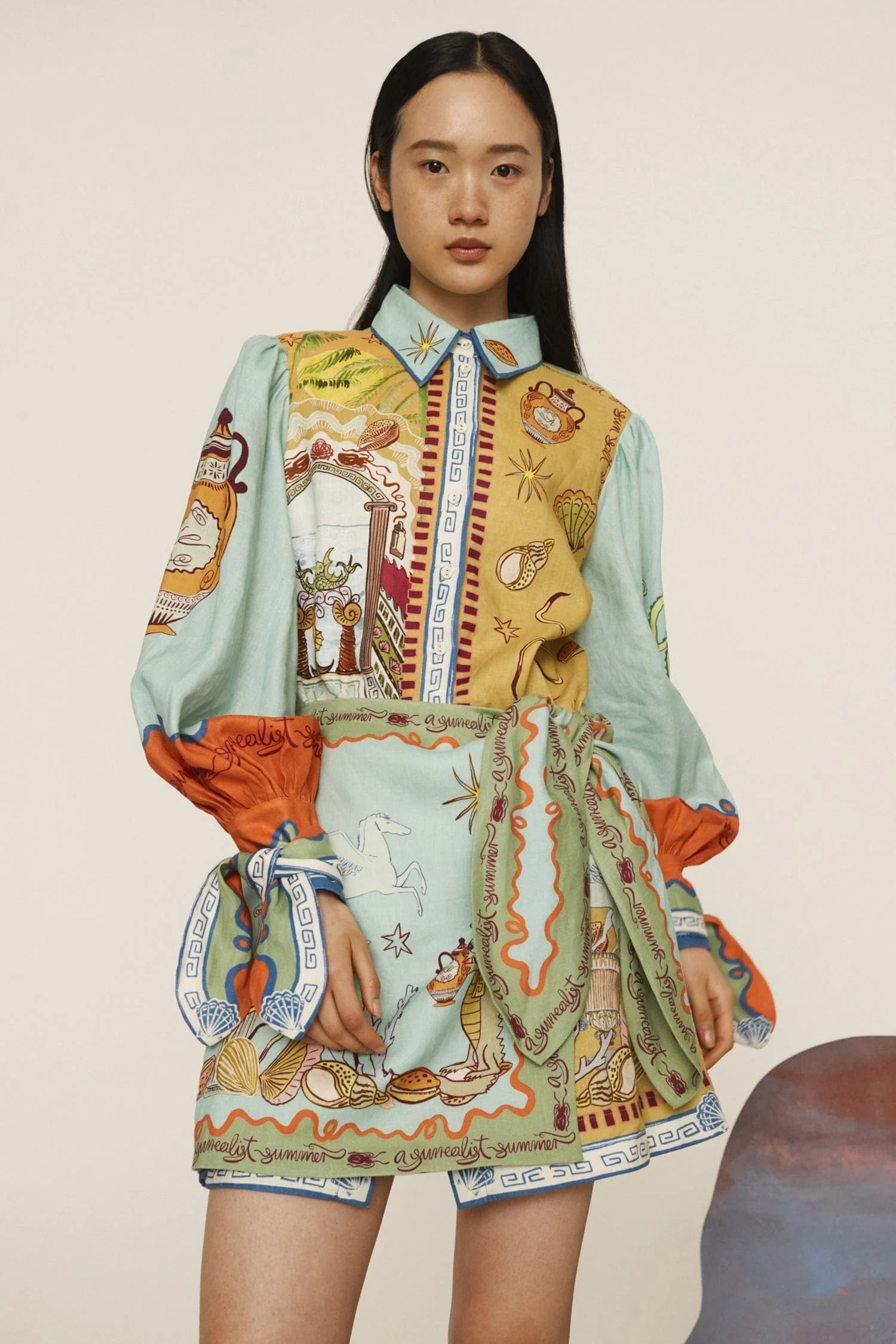 Surrealist Summer Mini Shirtdress - 3