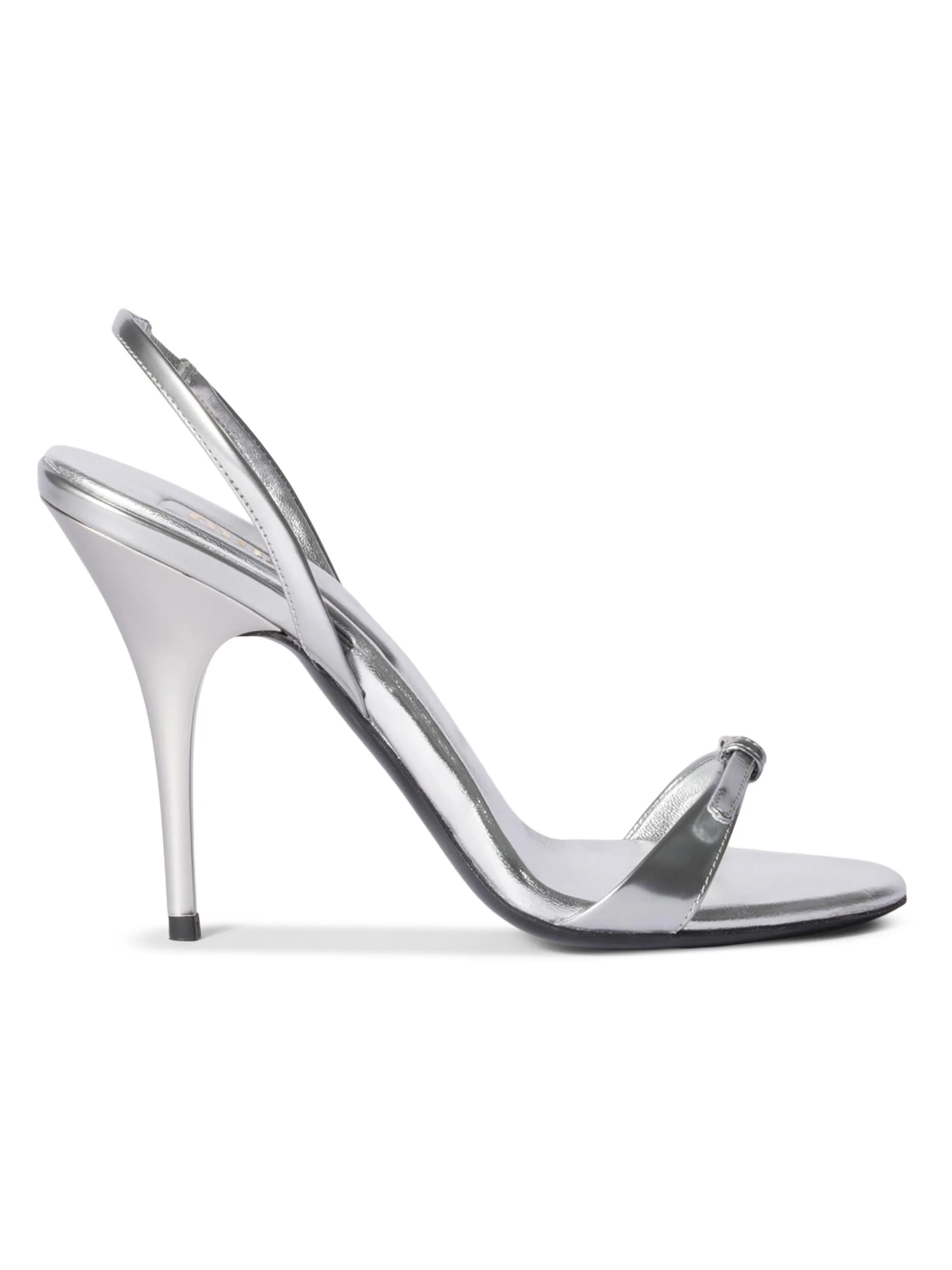 Women's Metallic Leather Sandals - Silver - 1