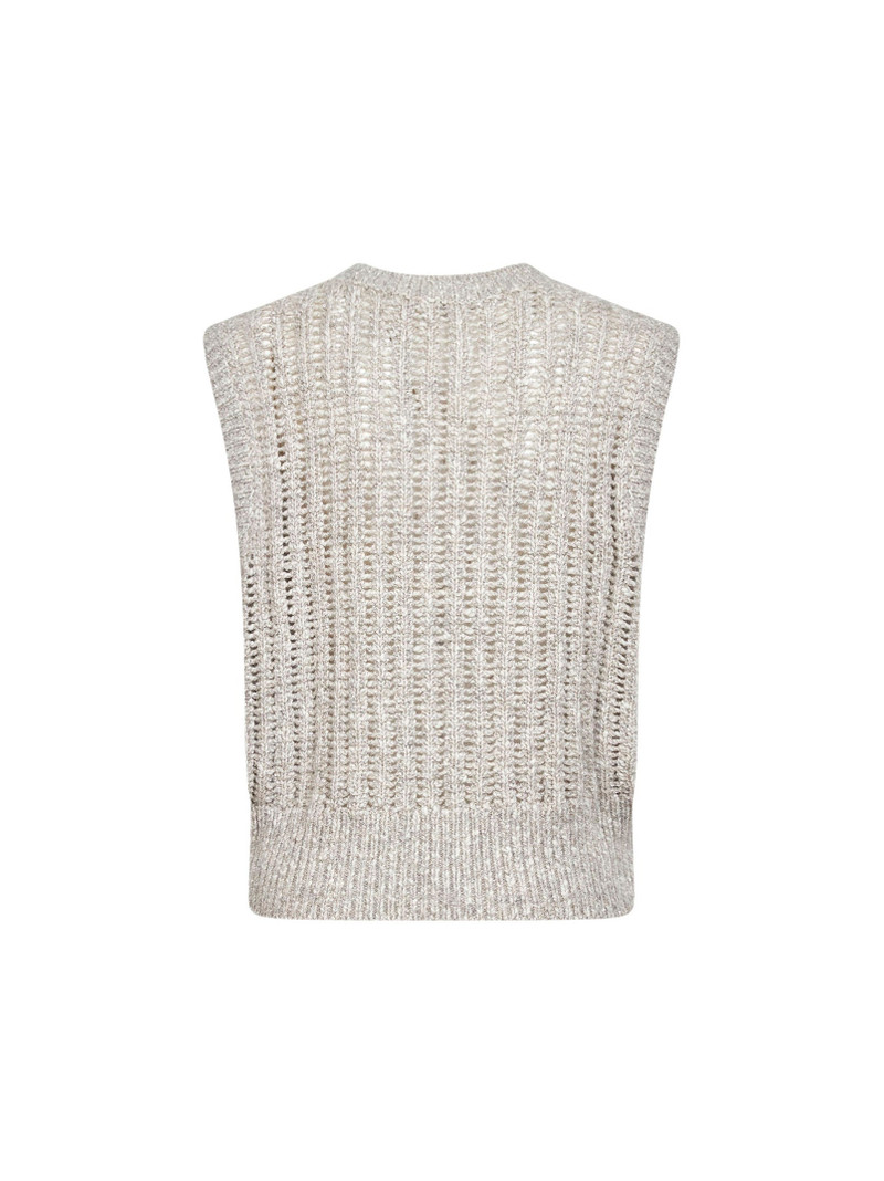 Brunello Cucinelli Grey cashmere blend Dazzling Rib vest outlook