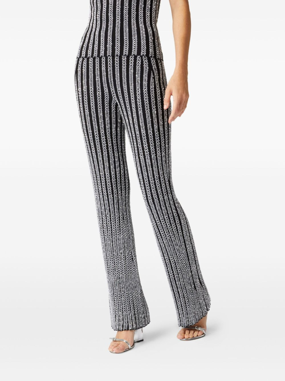 striped flared trousers - 4