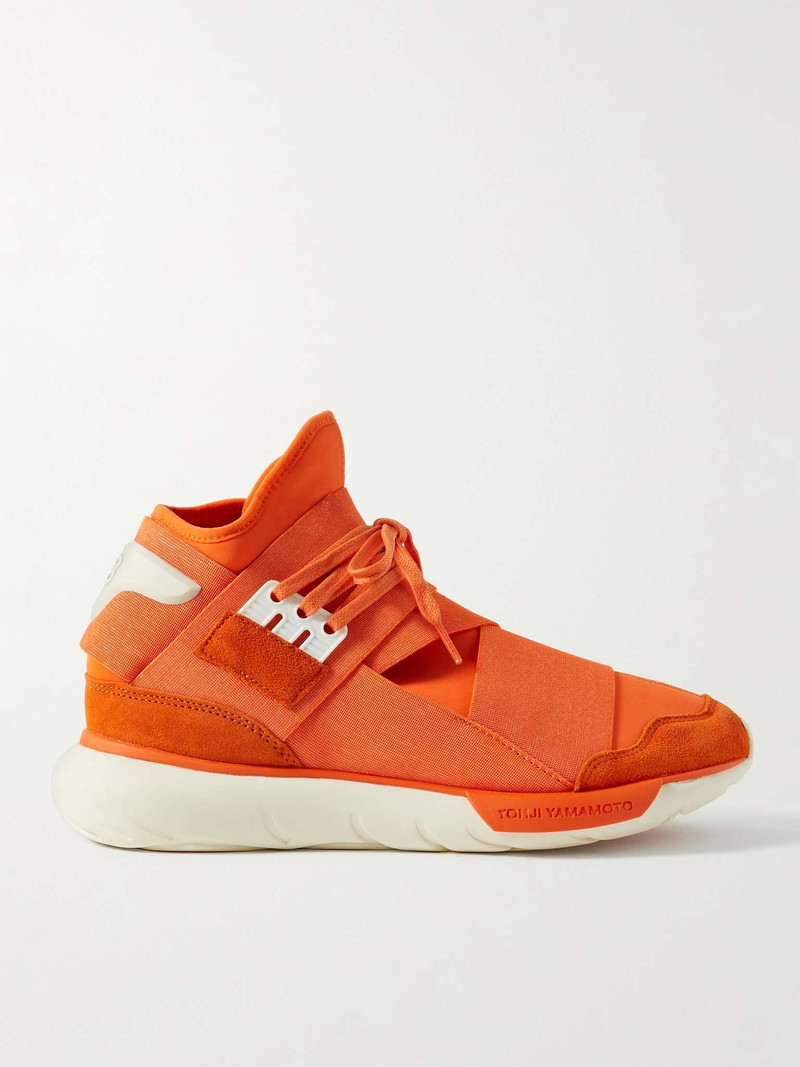 Qasa Suede-Trimmed Neoprene and Webbing High-Top Sneakers - 1