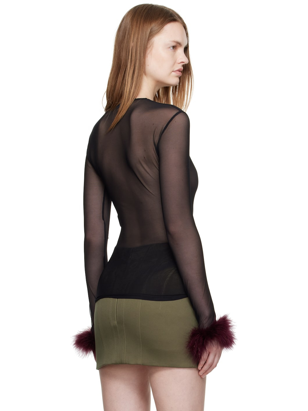 Black Marabou Mesh T-shirt - 3