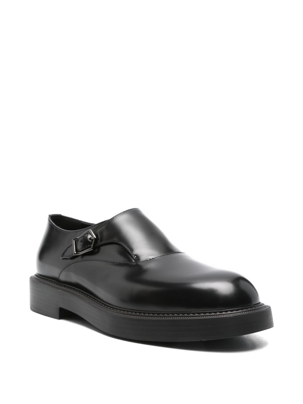 single-buckle leather loafers - 2