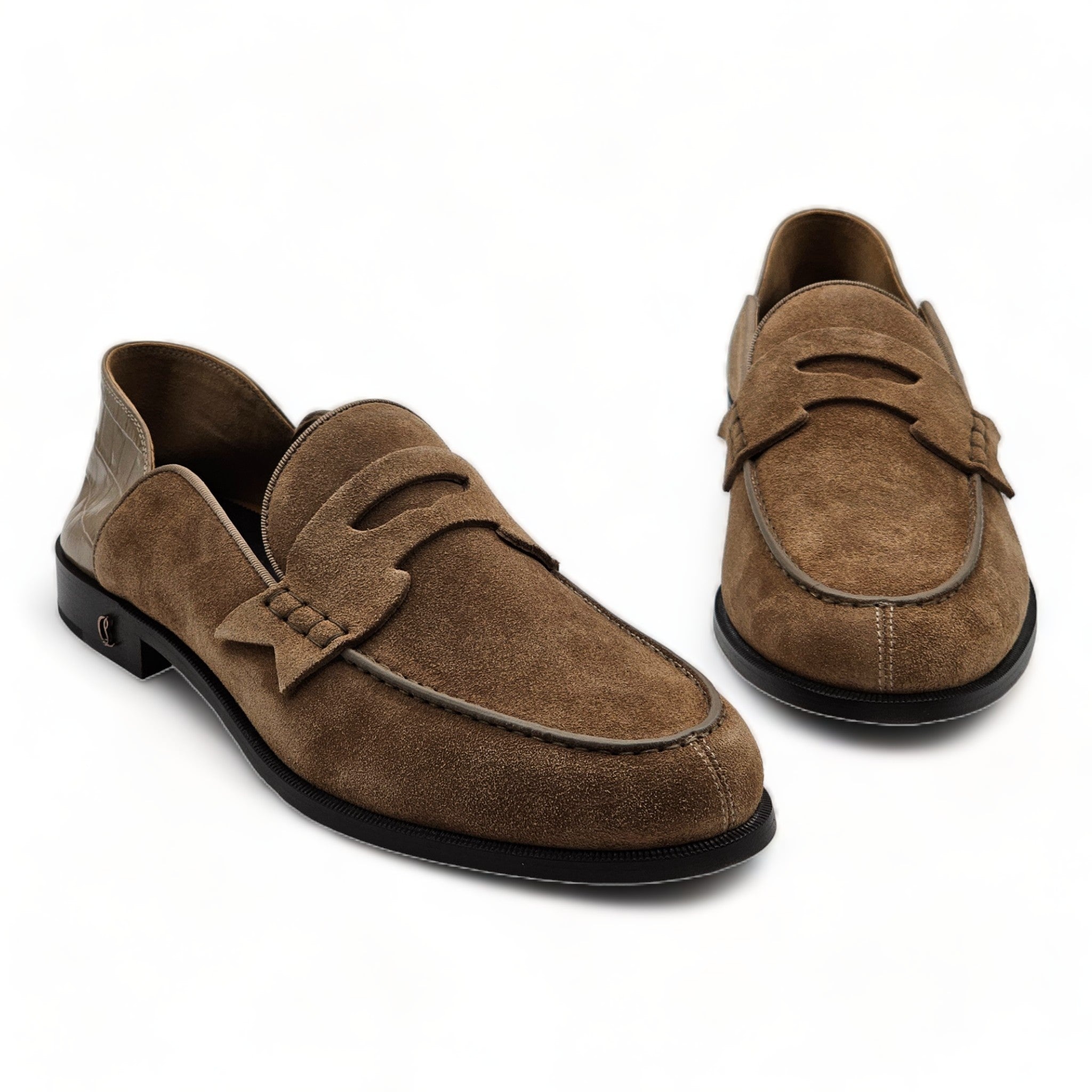 Christian Louboutin No Penny Loafers 30mm - Suede - Loafers - Tan - 6