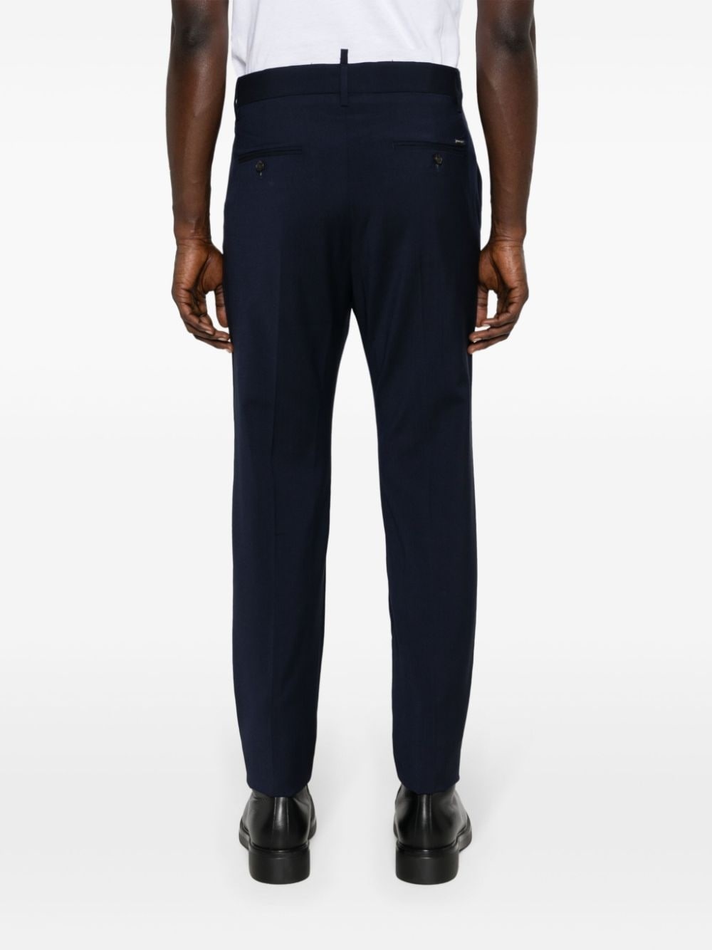 tapered virgin wool trousers - 4
