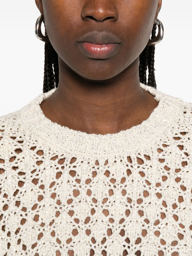 open-knit crew-neck sweater 5