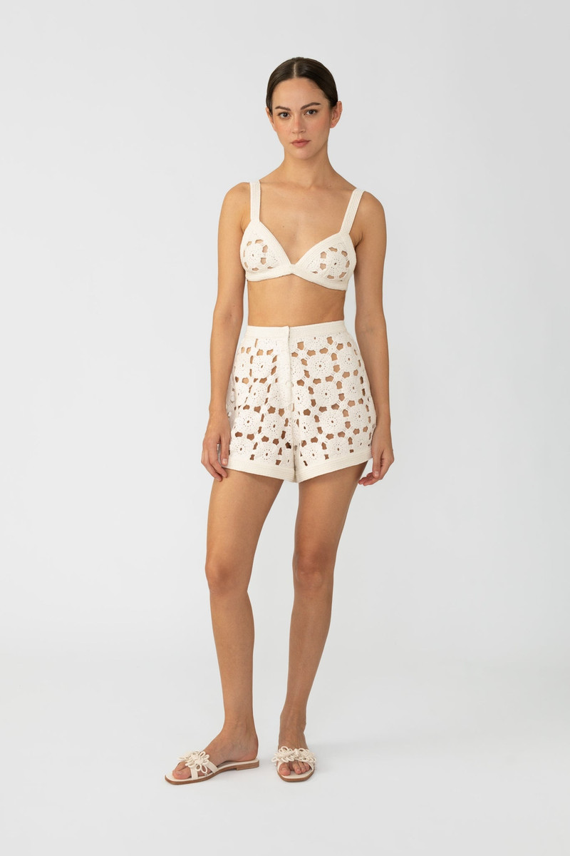 SAU LEE MYKO CROCHET SHORTS outlook