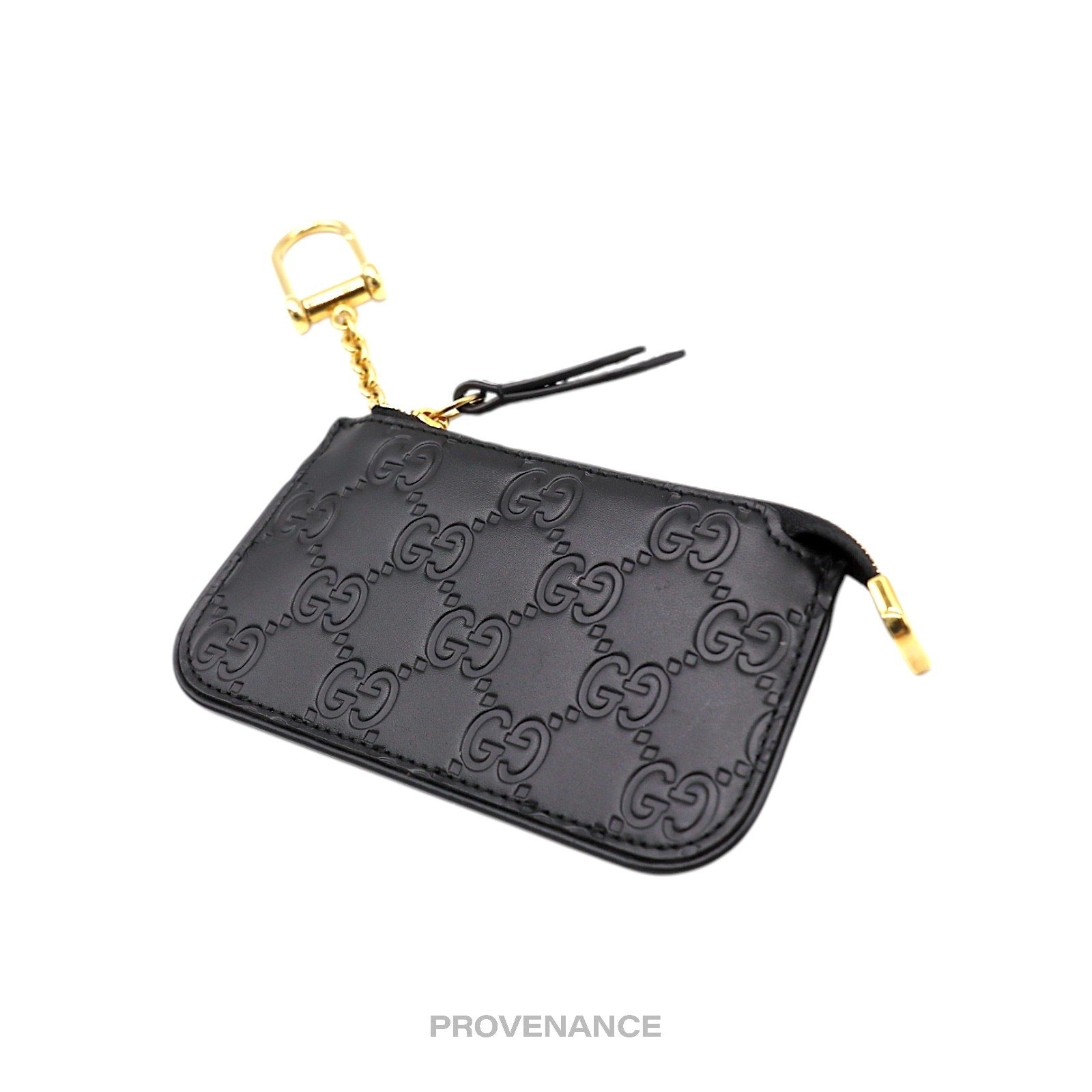 Gucci Key Pouch Cles - Black GG Guccissima Leather - 5